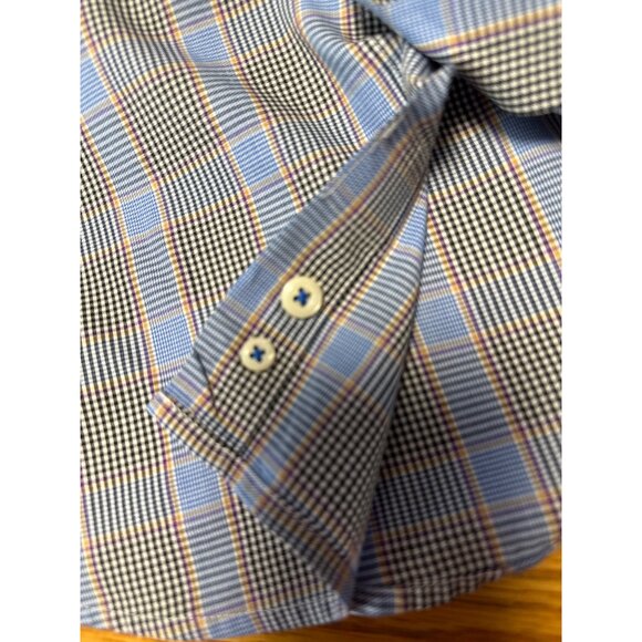 Peter Millar Long Sleeve Button Front Dress Shirt Size M - Picture 7 of 9